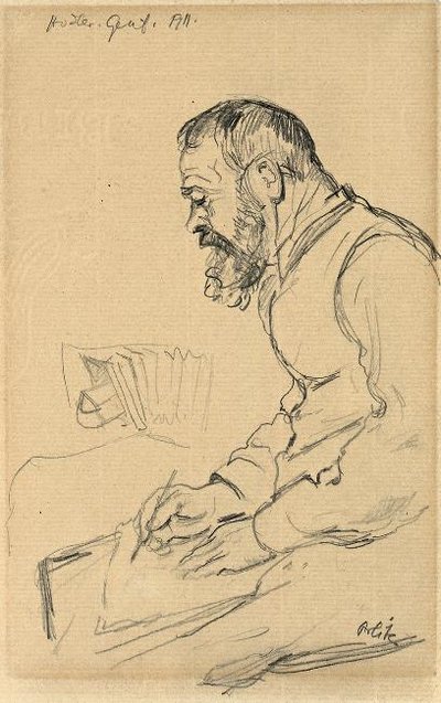 Ferdinand Hodler Drawing Geneva 1911 by Emil Orlik